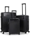 Roberto Cavalli 3pc Expandable Hardcase Luggage Set In Black