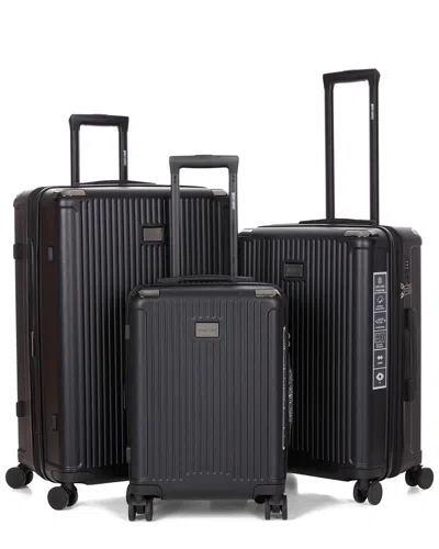 Roberto Cavalli 3pc Expandable Hardcase Luggage Set In Black