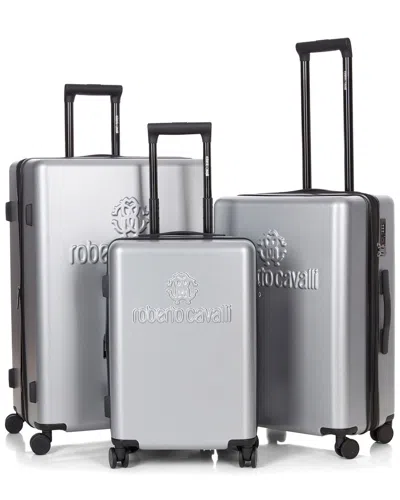 Roberto Cavalli 3pc Expandable Hardcase Luggage Set In Gray