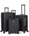 Roberto Cavalli 3pc Expandable Softcase Luggage Set In Black