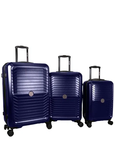 Roberto Cavalli 3pc Hardshell Spinner Luggage Set In Blue