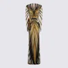 Roberto Cavalli Knee Length Dress With V-neckline And Bold Print