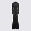 Roberto Cavalli Animal Print Fitted Dress With Long Sleeves In Black