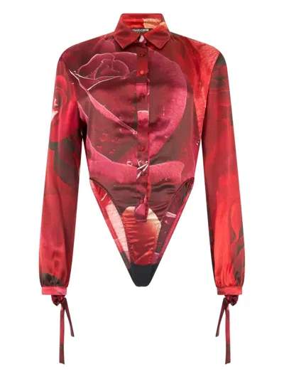 ROBERTO CAVALLI ABSTRACT-PRINT BODYSUIT