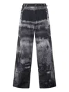 Roberto Cavalli Abstract-print Cotton Trousers In Gray