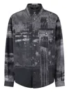 Roberto Cavalli Denim Overshirt With Used Effect In Gray