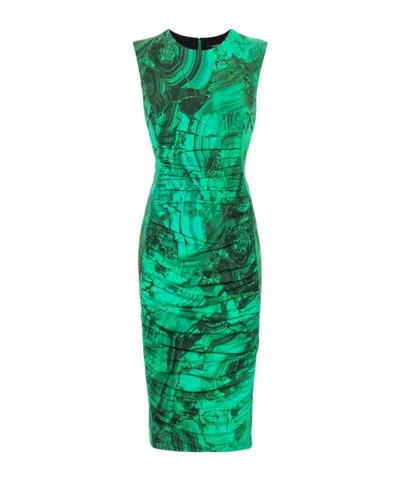 ROBERTO CAVALLI ABSTRACT-PRINT MIDI DRESS