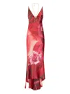Roberto Cavalli Midikleid Mit Abstraktem Print In Rot