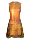 Roberto Cavalli Minikleid Mit Abstraktem Print In Orange