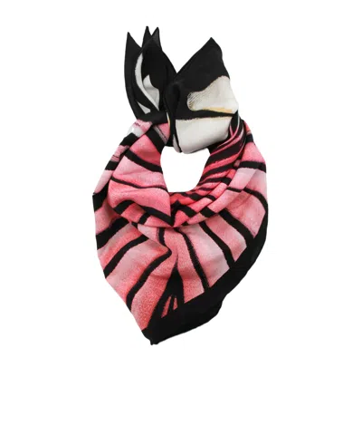 Roberto Cavalli Abstract Print Scarf In Pink
