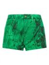 Roberto Cavalli Malachite Print Shorts In Green