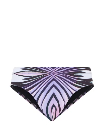 Roberto Cavalli Abstract-print Swim Trunks In Purple