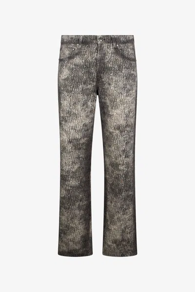 Roberto Cavalli All-over Logo Print Jeans In Multi