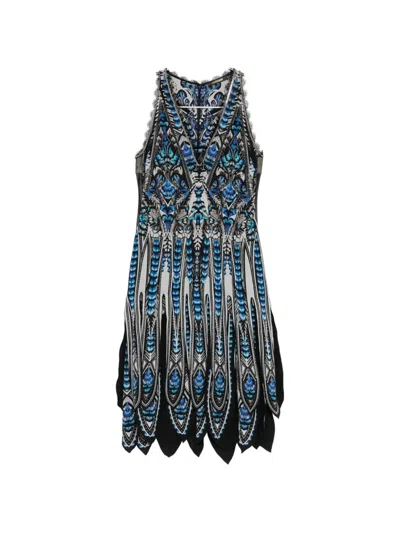 Roberto Cavalli All-over Graphic-print Dress In Blue