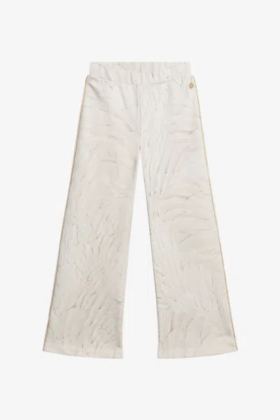 Roberto Cavalli Allover Plumage Print Trousers In White