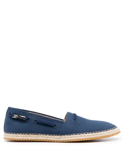 Roberto Cavalli Almond-toe Flat Espadrilles In Blau