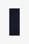 Roberto Cavalli Alpaca Blend Scarf With Branded Tag In Dark Blue
