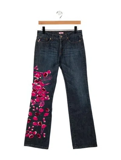 Pre-owned Roberto Cavalli Angels Vintage Flared Jeans In Blue