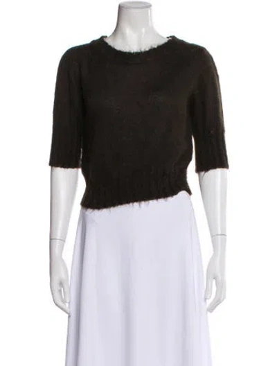 Pre-owned Roberto Cavalli Angora Scoop Neck Sweater In Green