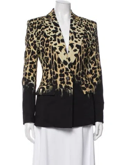 Pre-owned Roberto Cavalli Animal Print Blazer In Black