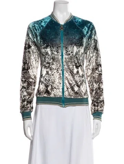 Pre-owned Roberto Cavalli Animal Print Bomber Jacket