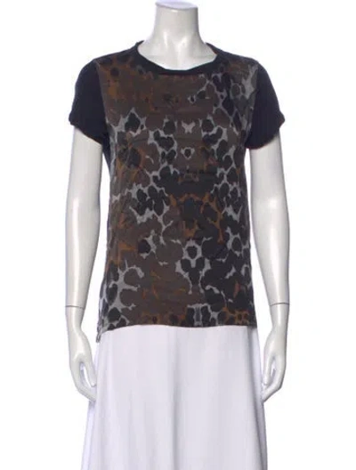 Pre-owned Roberto Cavalli Animal Print Crew Neck T-shirt In Multicolor