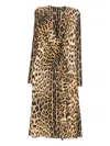 Roberto Cavalli Animal-print Draped Dress In Animal Print