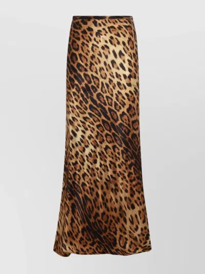 ROBERTO CAVALLI ANIMAL PRINT HIGH WAIST MIDI SKIRT