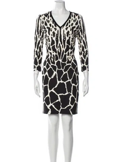 Pre-owned Roberto Cavalli Animal Print Knee-length Dress In Black