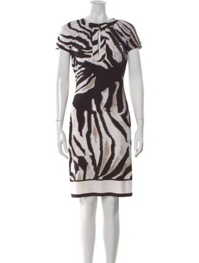 Pre-owned Roberto Cavalli Animal Print Knee-length Dress In Neutral