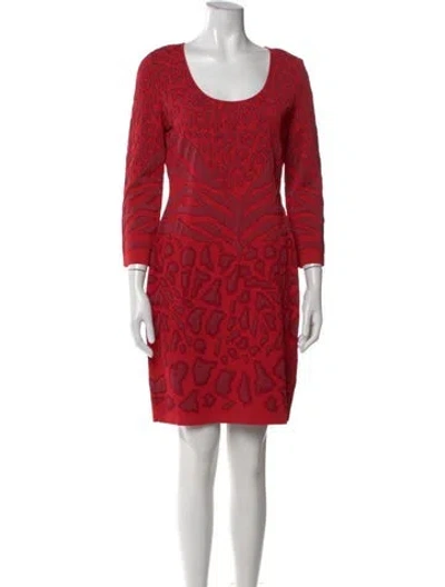 Pre-owned Roberto Cavalli Animal Print Knee-length Dress In Red