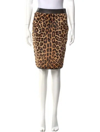 Pre-owned Roberto Cavalli Animal Print Knee-length Skirt In Black