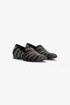 Roberto Cavalli Crystal-embellished Zebra-stripe Slippers In Black/ant Silver