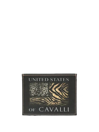 Roberto Cavalli Portemonnaie Mit Animal-print In Black