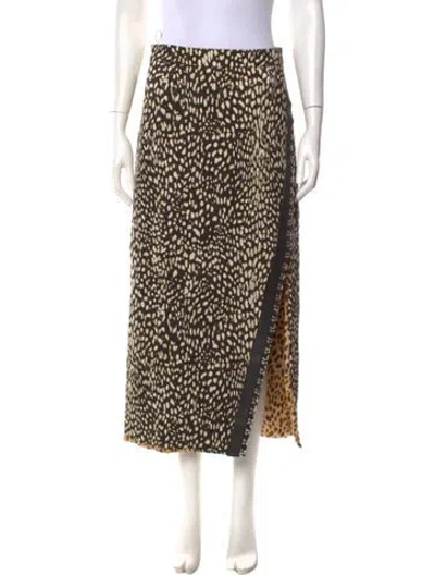 Pre-owned Roberto Cavalli Animal Print Long Skirt In Multi