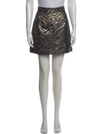 Pre-owned Roberto Cavalli Animal Print Mini Skirt In Black