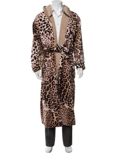 Pre-owned Roberto Cavalli Animal Print Robe In Brown