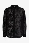 Roberto Cavalli Animal Print Shirt In Black