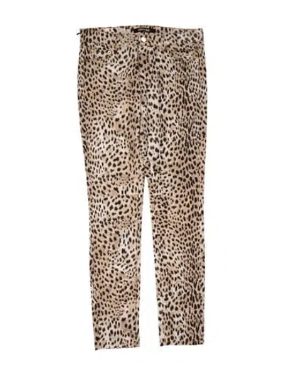 Pre-owned Roberto Cavalli Animal Print Straight Leg Pants W/ Tags In Neutral