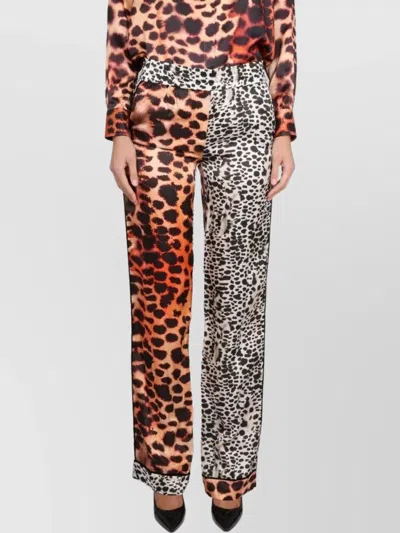ROBERTO CAVALLI ANIMAL PRINT WIDE LEG TROUSERS