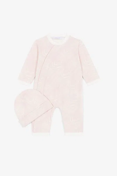 Roberto Cavalli Animalier Patchwork-print Babygrow Set In Pink