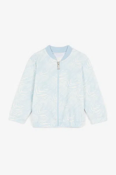 Roberto Cavalli Animalier Patchwork-print Bomber Jacket In Light Blue