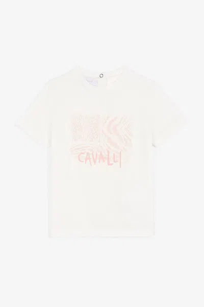 Roberto Cavalli Kids' Animalier Patchwork-print T-shirt In Pink
