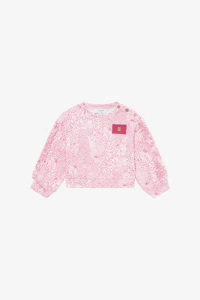 Roberto Cavalli Babies' Animalier Print Sweatshirt In Pink