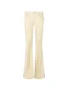 Roberto Cavalli White Flared Jeans With Gold Python Motif In Brown