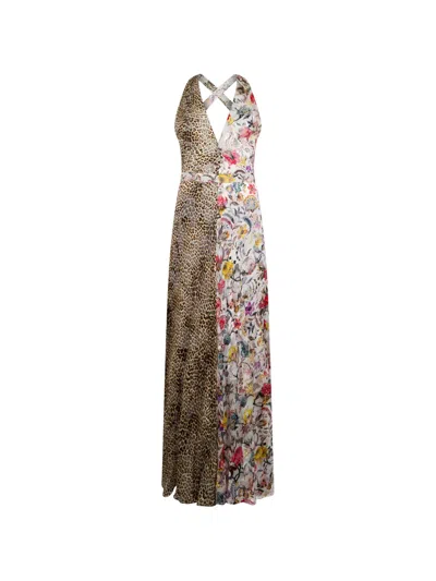 Roberto Cavalli Animal-print Maxi Dress In Brown