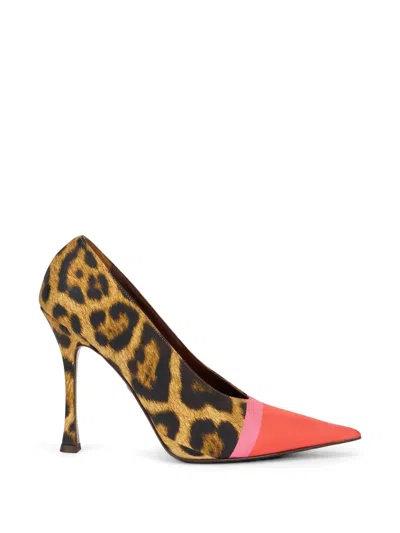 Roberto Cavalli Animal-print Pointed-toe Pumps In Multi