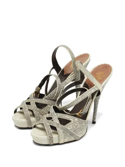 Pre-owned Roberto Cavalli Ankle-strap Sandals In Neutral