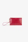 Roberto Cavalli Antique Rose Crocodile-effect Clutch In Pink