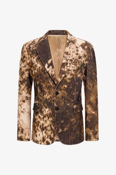 Roberto Cavalli Appaloosa Print Blazer In Brown